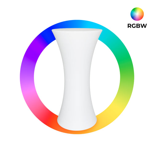 LED RGBW Illuminated Table - 110 x Ø60 cm - 32W - Rechargeable