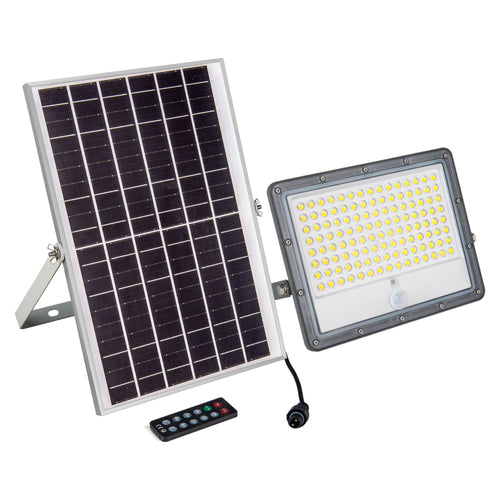 Proiettore solare di sicurezza 16W - Sensore PIR e telecomando - 4000K - IP65