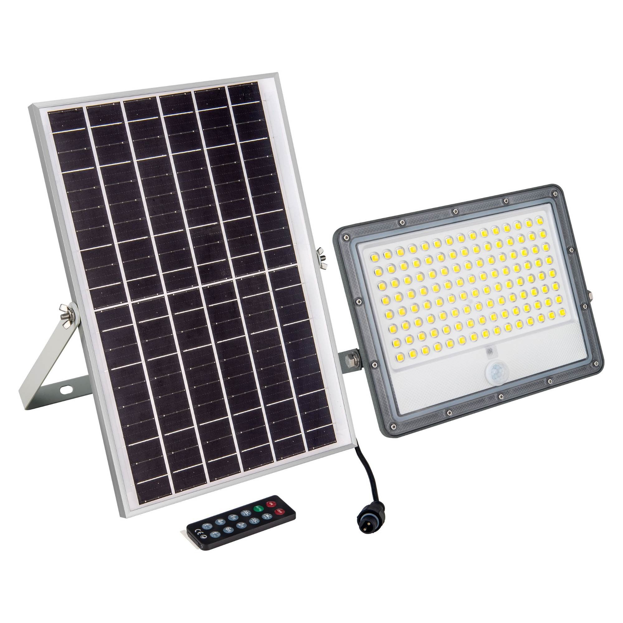 Proyector solar de seguridad 16W - Sensor PIR y mando a distancia - 4000K - IP65