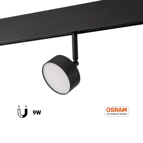 Luminaria okrągła LED do szyn magnetycznych 48V - 9W - Ø7.5cm - CRI90 - Chip OSRAM