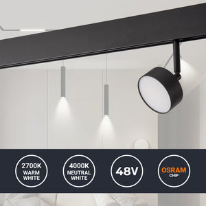 Luminaria circular LED para carril magnético 48V - 9W - Ø7.5cm - CRI90 - Chip OSRAM (11)