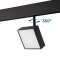 Square LED luminaire for magnetic track 48V - 9W - CRI90 - OSRAM Chip 4