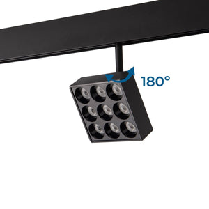 Luminaria cuadrada LED para carril magnético 48V - 9W - CRI90 - UGR18 - OSRAM - Barcelona Led-