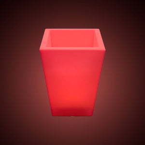 Macetero cuadrado LED RGBW - 12W - Recargable - Mando a distancia - Barcelona Led-Mobiliario