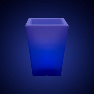 Macetero cuadrado LED RGBW - 12W - Recargable - Mando a distancia - Barcelona Led-Mobiliario
