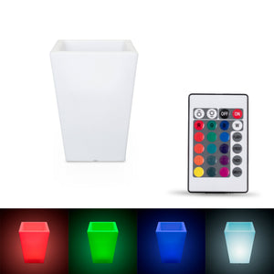 Macetero cuadrado LED RGBW - 12W - Recargable - Mando a distancia (12)