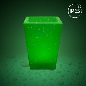 Macetero cuadrado LED RGBW - 12W - Recargable - Mando a distancia - Barcelona Led-Mobiliario