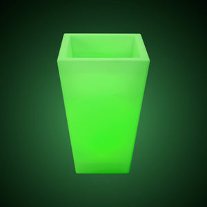 Macetero cuadrado LED RGBW - 24W - Recargable - Mando a distancia - Barcelona Led-Mobiliario