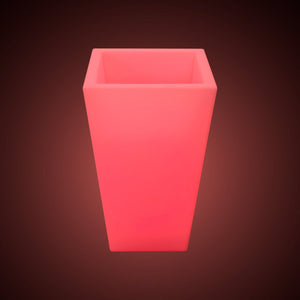 Macetero cuadrado LED RGBW - 24W - Recargable - Mando a distancia - Barcelona Led-Mobiliario