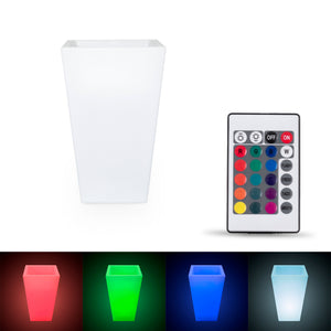 Macetero cuadrado LED RGBW - 24W - Recargable - Mando a distancia (16)