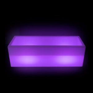 Macetero rectangular LED RGBW - 24W - Recargable - Mando a distancia - Barcelona Led-Mobiliario