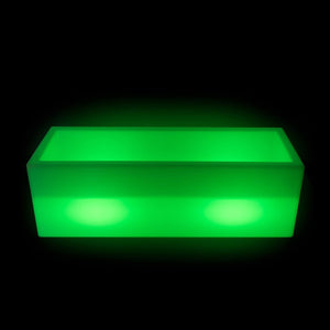 Macetero rectangular LED RGBW - 24W - Recargable - Mando a distancia - Barcelona Led-Mobiliario