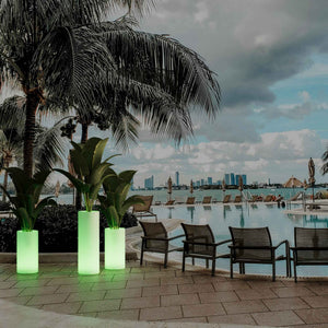 Macetero cilíndrico LED RGBW - 5W - 80 x Ø 40cm - Recargable (15)