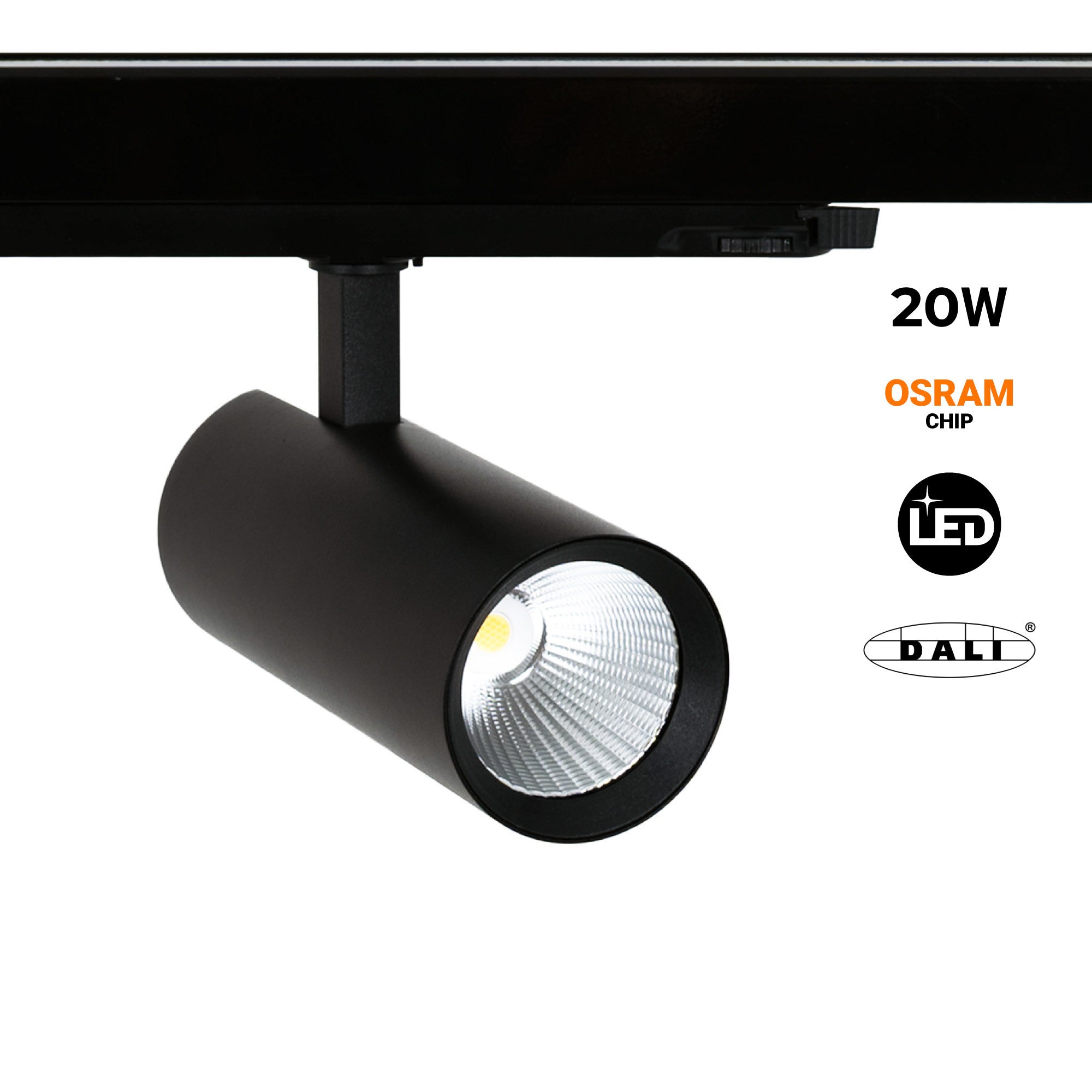 Proyector LED para carril trifásico 20W - DALI - CCT - CRI90 - Chip OSRAM
