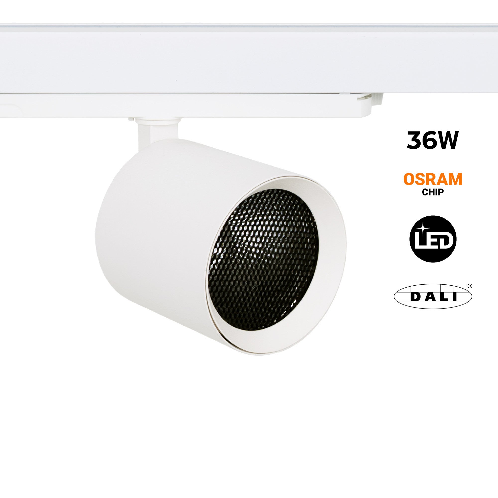 Proyector LED para carril trifásico 36W - DALI - CCT - CRI90 - Chip OSRAM