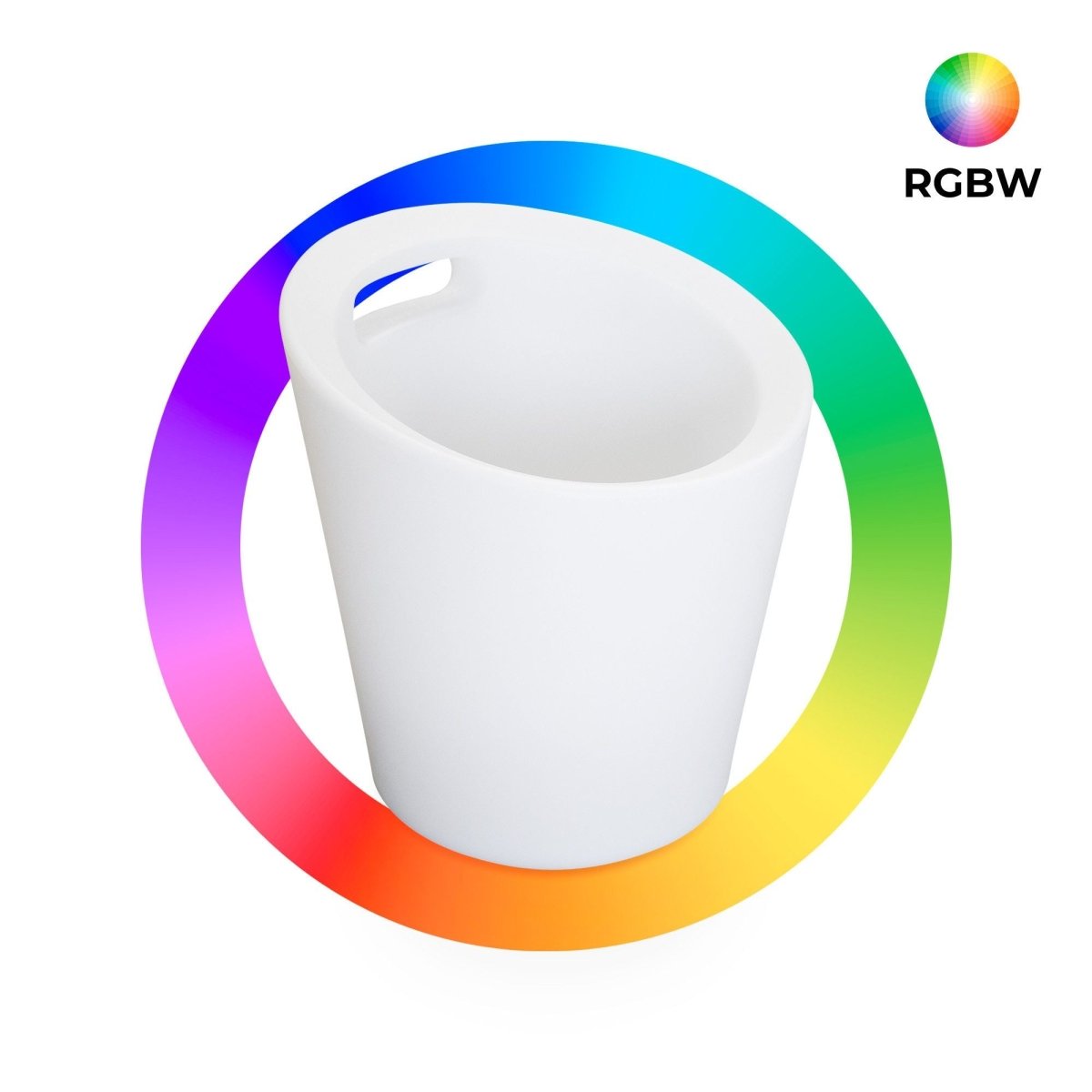 Cubitera LED RGBW - 6W - Ø 29 cm - Recargable - Barcelona Led-Mobiliario