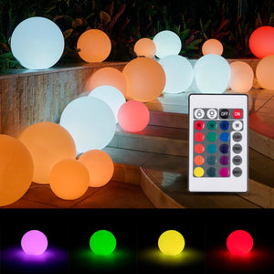 Lámpara de mesa o suelo esfera exterior - RGBW - 1W - Ø12cm - Recargable (4)