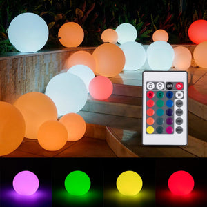 Lámpara de mesa o suelo esfera exterior - RGBW - 1W - Ø25cm - Recargable (14)