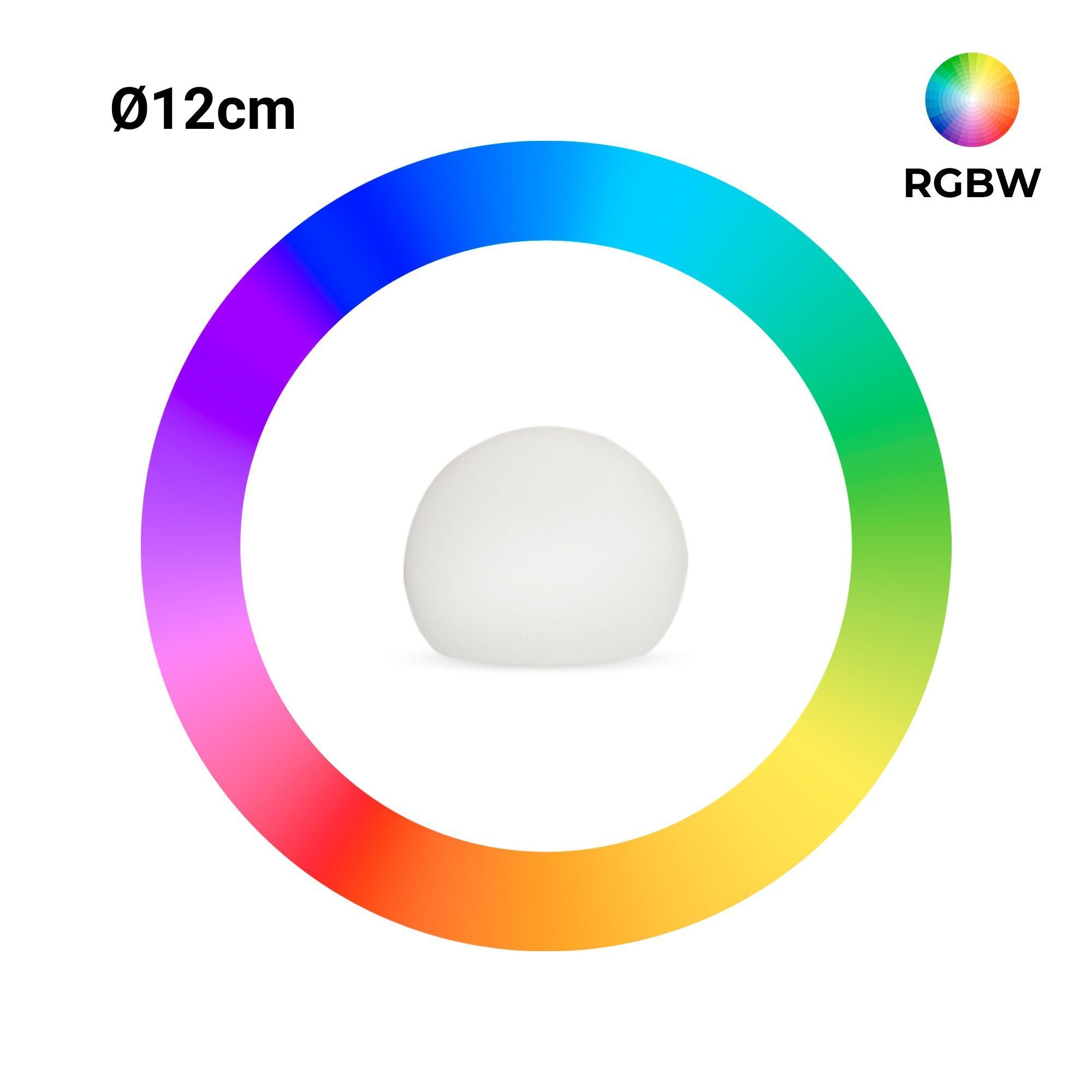 Lámpara de mesa o suelo esfera exterior - RGBW - 1W - Ø12cm - Recargable