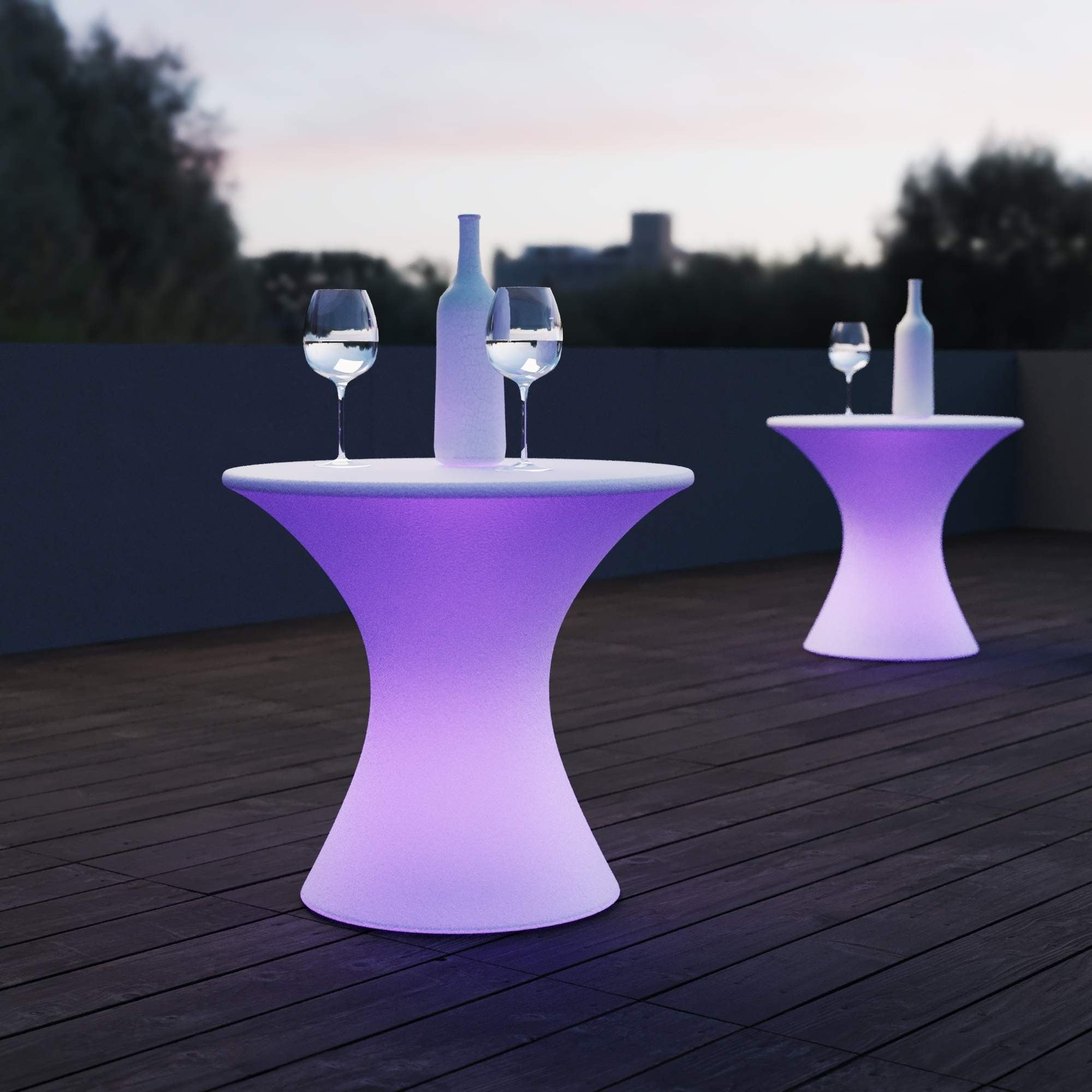 Mesa luminosa LED RGBW - 58 x Ø60 cm - 12W - Recargable (1)