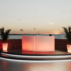 Barra de bar LED RGBW - 2 x 5W - Recargable - Diseño curvo - Barcelona Led-Mobiliario