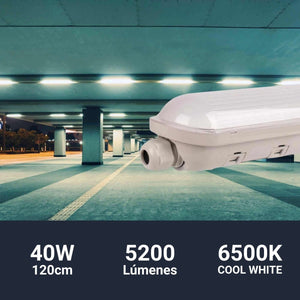 Pantalla estanca LED enlazable - 40W - 120cm - IP65 - Barcelona Led-