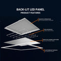 Backlit recessed LED panel 60x60cm - 40W - 100lm/W - Driver flicker free - UGR19 - IP40 3