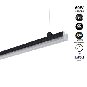 Barra lineal LED de alta potencia - 60W - 150cm - Enlazable - IP20 - Barcelona Led-Iluminación