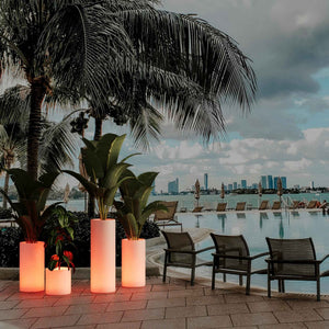 Macetero cilíndrico LED RGBW - 5W - 40 x Ø 40cm - Recargable (16)