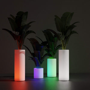 Macetero cilíndrico LED RGBW - 5W - 80 x Ø 40cm - Recargable (18)