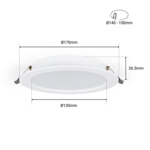 Downlight LED empotrable circular - 15W - Corte Ø140mm - Barcelona Led-
