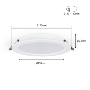 Downlight LED empotrable circular - 15W - Corte Ø140mm (12)