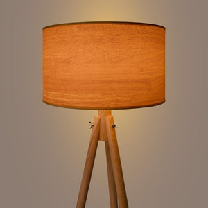 Lámpara de pie trípode "MARTINE" - Madera - E27 - Barcelona Led-Decoración