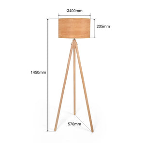 Lámpara de pie trípode "MARTINE" - Madera - E27 - Barcelona Led-Decoración