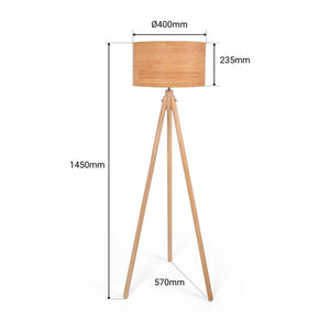 Lámpara de pie trípode "MARTINE" - Madera - E27 (14)
