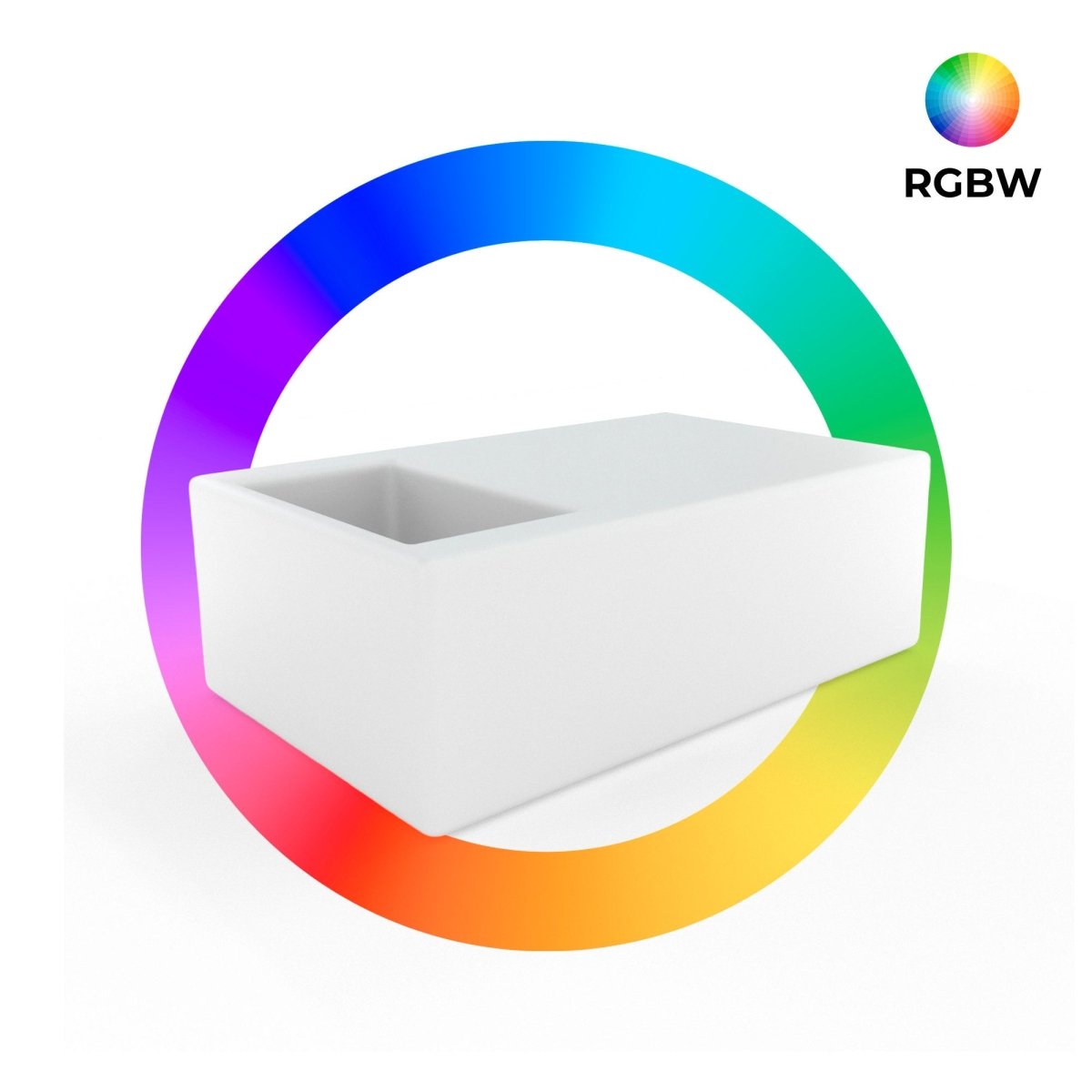 Mesa luminosa LED RGBW con bandeja para hielo - 24W - Recargable - Barcelona Led-Mobiliario