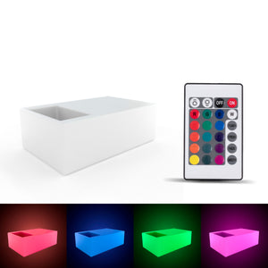 Mesa luminosa LED RGBW con bandeja para hielo - 24W - Recargable - Barcelona Led-Mobiliario