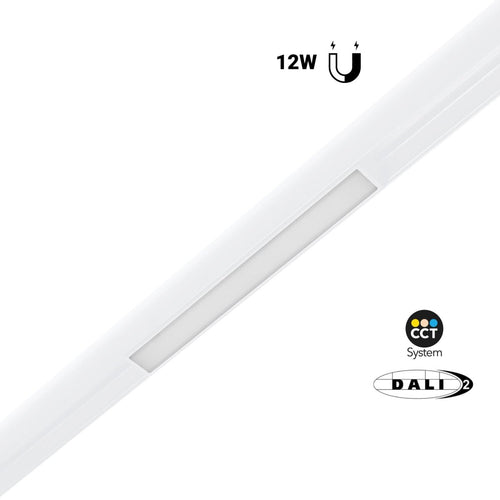Foco linear opalino para carril magnético 48V CCT - 12W - Regulação DALI-2