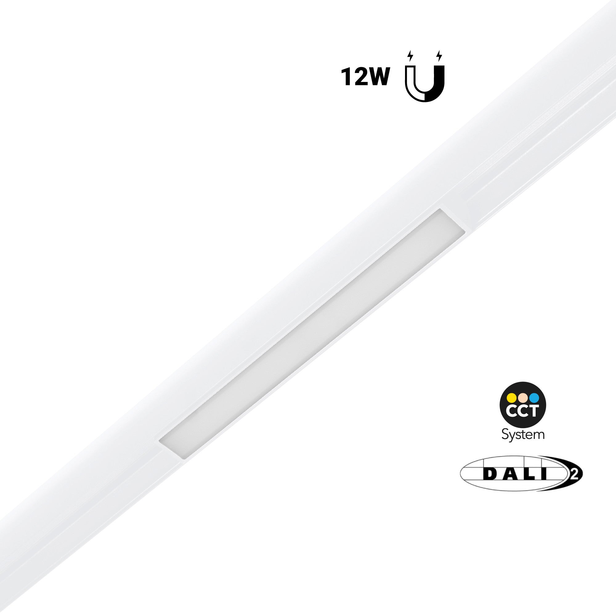 Foco lineal opal para carril magnético 48V CCT - 12W - DALI-2 regulable
