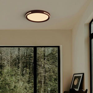 Plafón de techo LED CCT - 24W - Efecto lateral - Color madera Ø40cm - Barcelona Led-