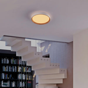Lámpara de techo LED CCT tipo plafón - 36W - Efecto madera - Ø50cm - Barcelona Led-
