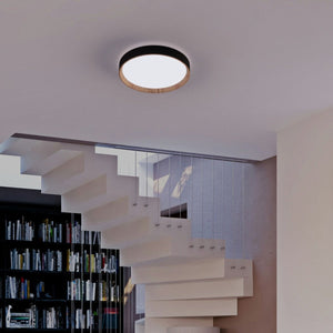 Lámpara de techo LED CCT tipo plafón - 36W - Efecto madera - Ø50cm - Barcelona Led-