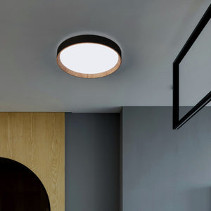 Lámpara de techo LED CCT tipo plafón - 36W - Efecto madera - Ø50cm - Barcelona Led-