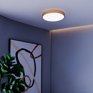 Plafón de techo LED CCT - 24W - Color madera - Ø40cm - Barcelona Led-