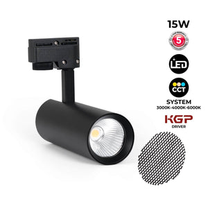 Proyector LED para carril monofásico - CCT - 15W - CRI 90 - Driver KGP - Barcelona Led-