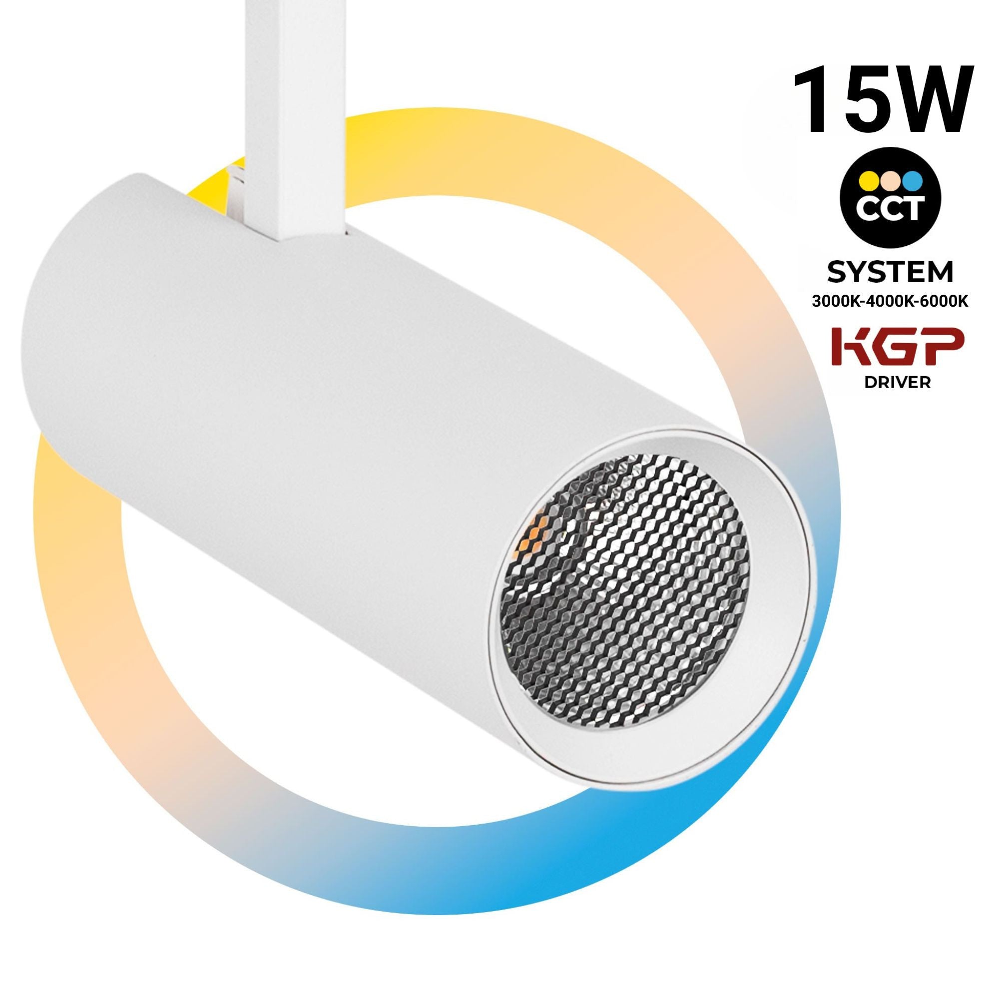 Proyector LED para carril monofásico - CCT - 15W - CRI 90 - Driver KGP