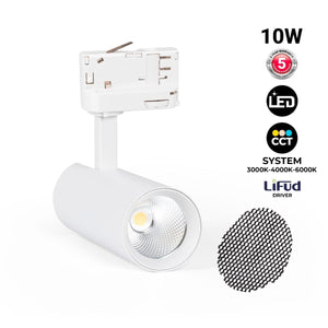 Proyector LED para carril trifásico - 10W - CCT - CRI90 - 860 lm - Barcelona Led-