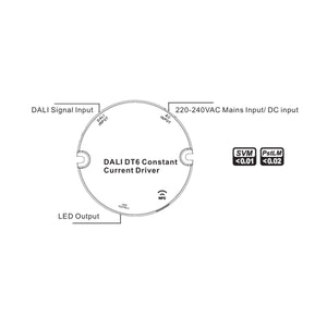 Driver regulable DALI DT6 NFC monocolor 220-240V - Salida 10-42V DC - 15W- 200-700mA (3)