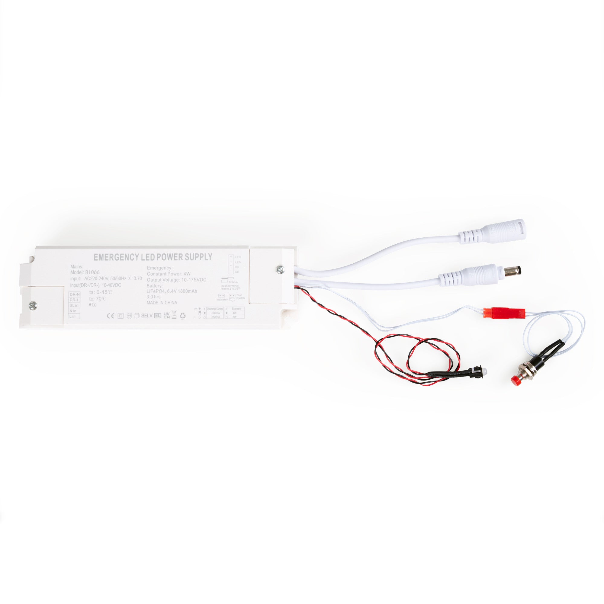 Driver LED para emergencia - Salida 3,3/4,5W - 3h autonomía - Luz 3-80W