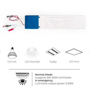 Driver LED para emergencia - Salida 3-60W - 3h autonomía - Luz 3-60W (1)